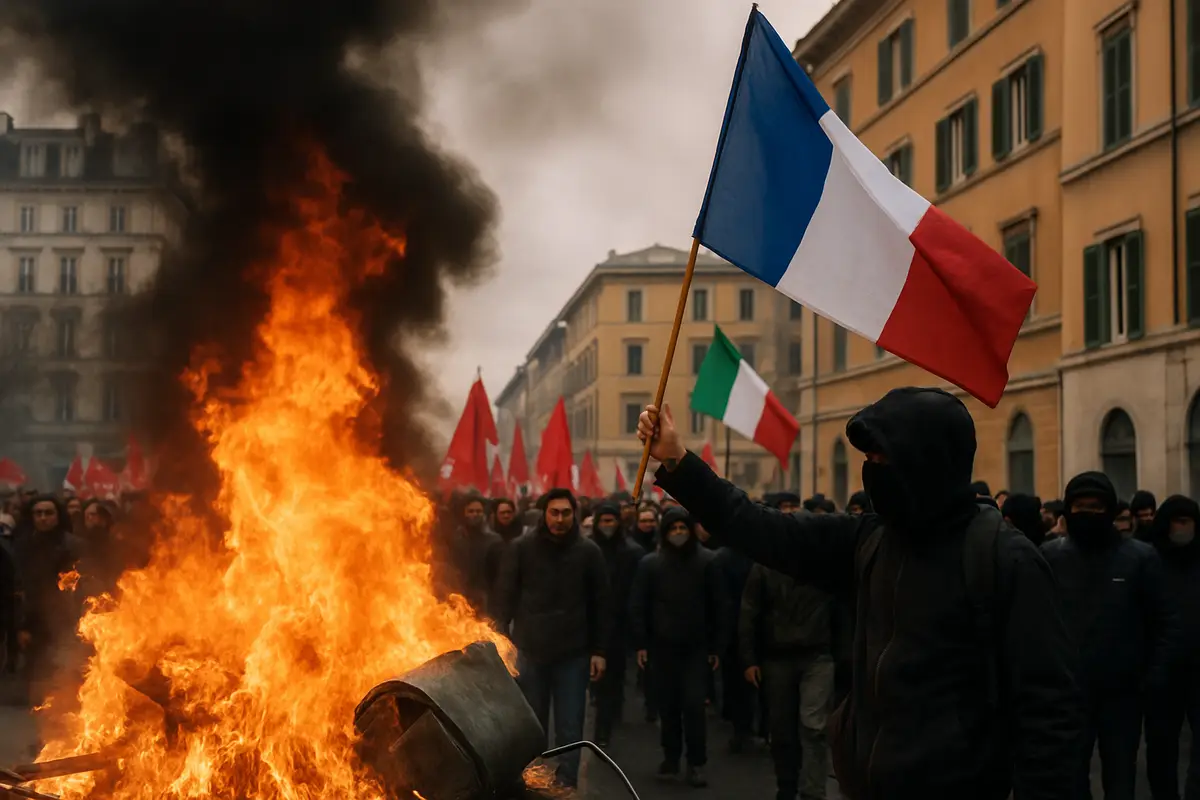 フランスのデモ　イタリアにも広がる