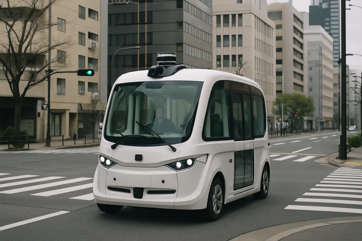 自動運転バスが町を走る