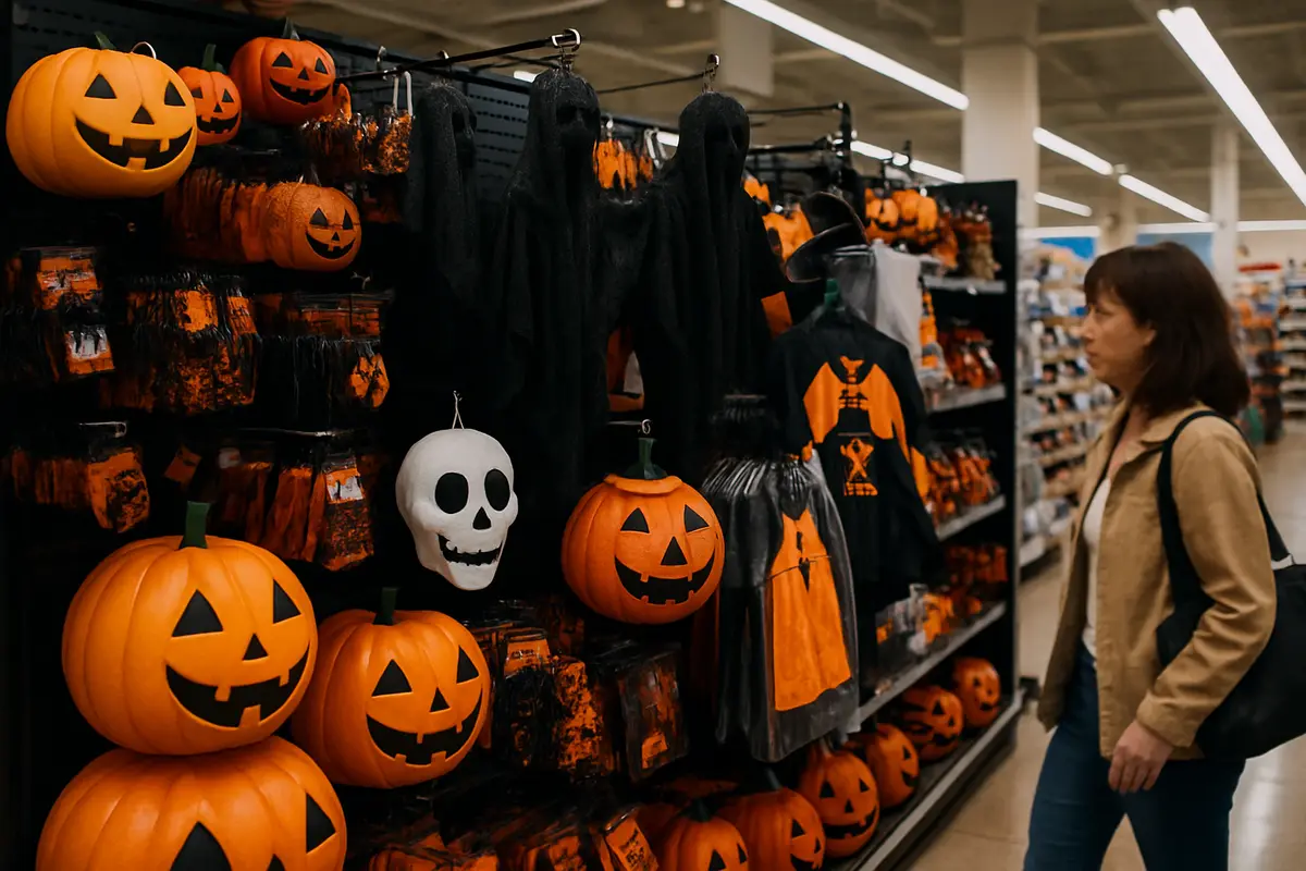ハロウィーンの商品が店に並び始める