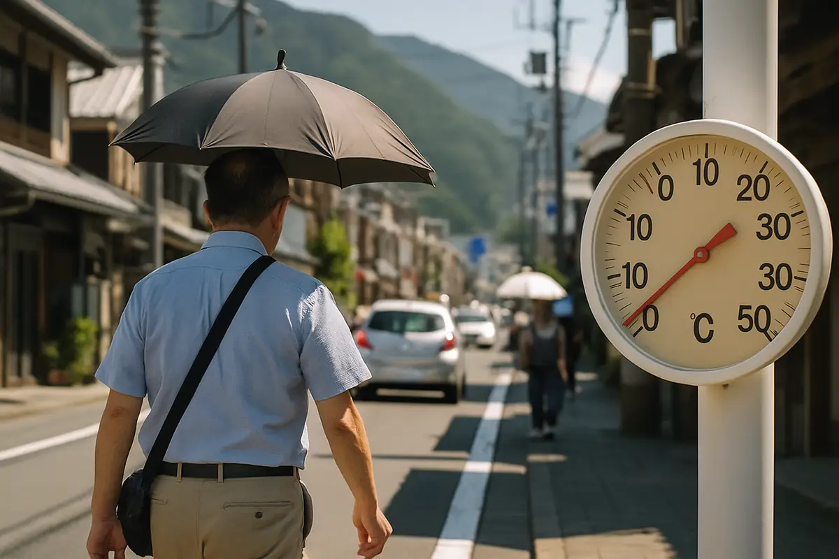 大分県日田市　今年初めての猛暑日