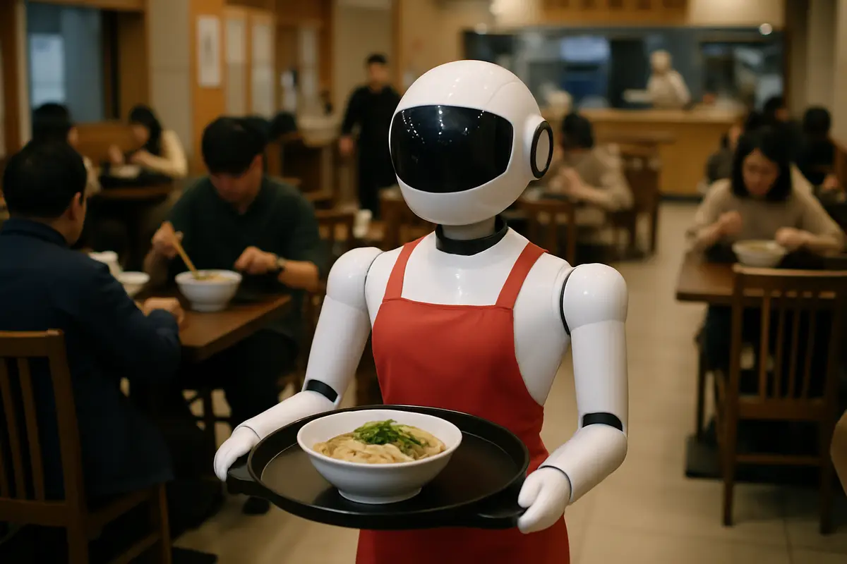 ロボットが料理を運ぶレストラン