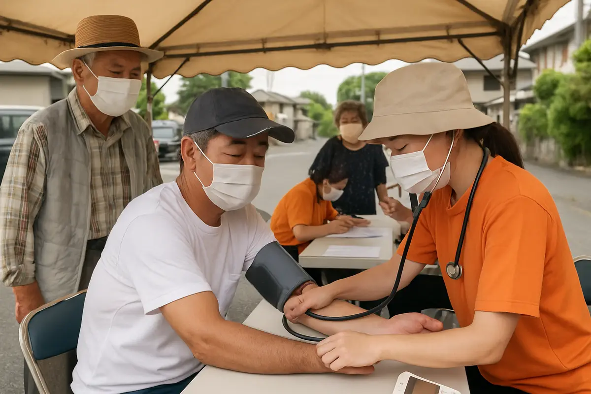 熊本県氷川町　ボランティアが健康をチェック