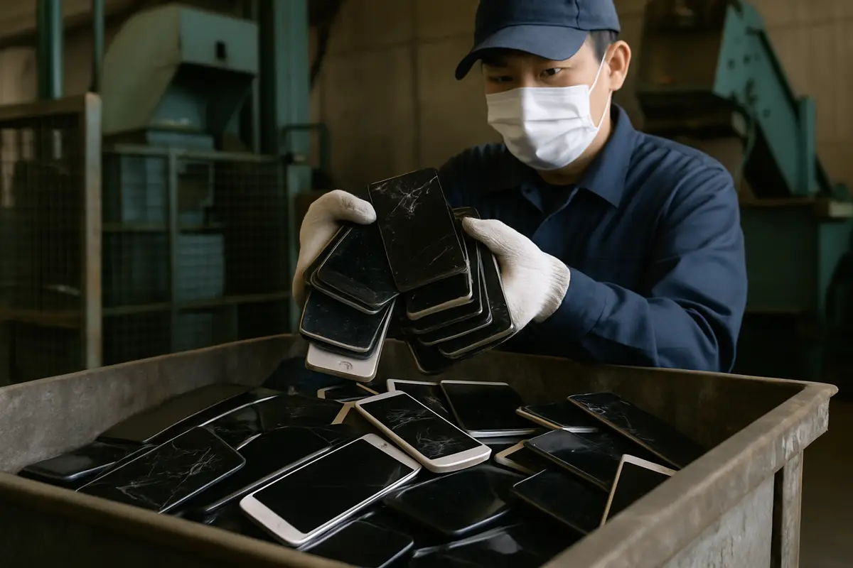 スマホを集めて金属をリサイクル