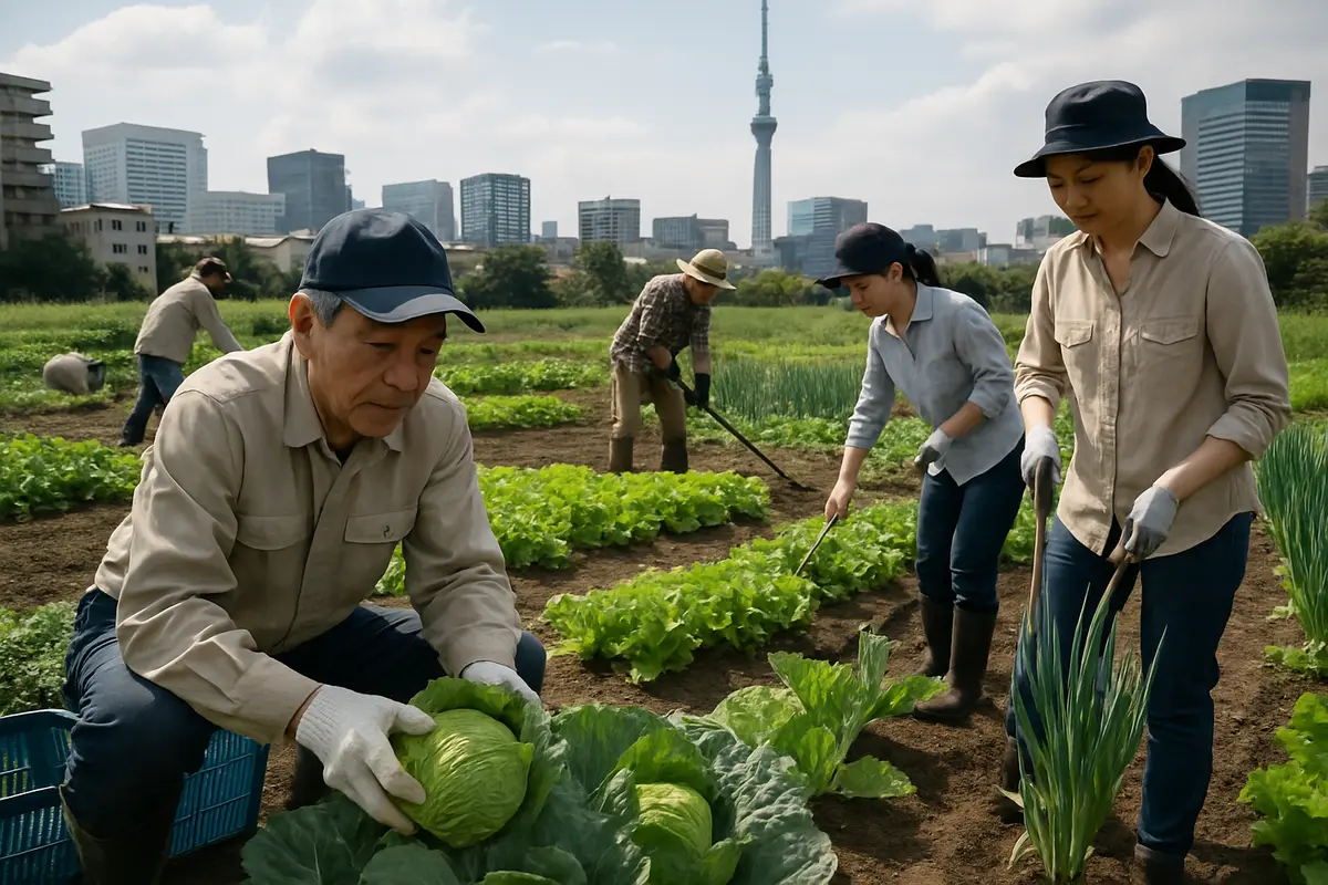 町の畑で野菜を作る人が増える