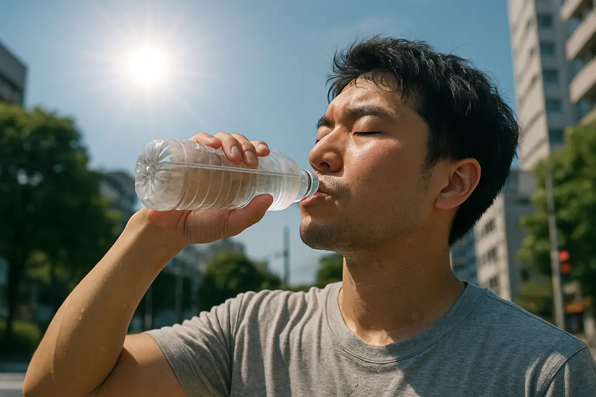 暑い日が続きます　水を飲みましょう