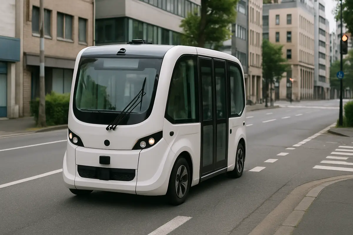 自動運転のバス　町で走り始める