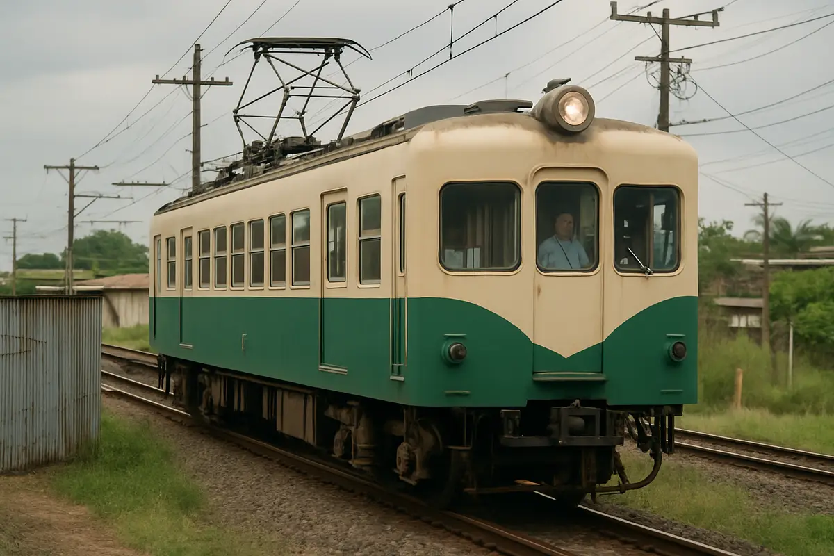 日本の古い電車が外国で走る
