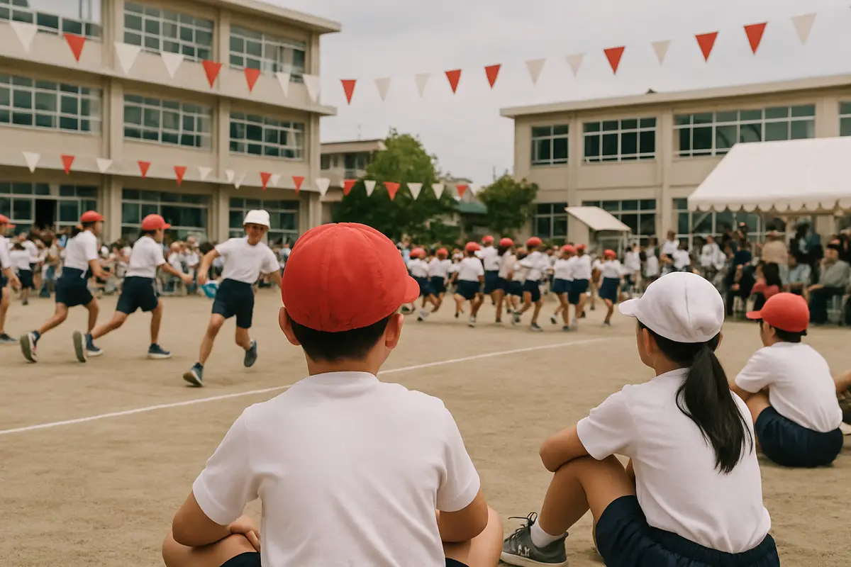 学校で運動会が開かれる