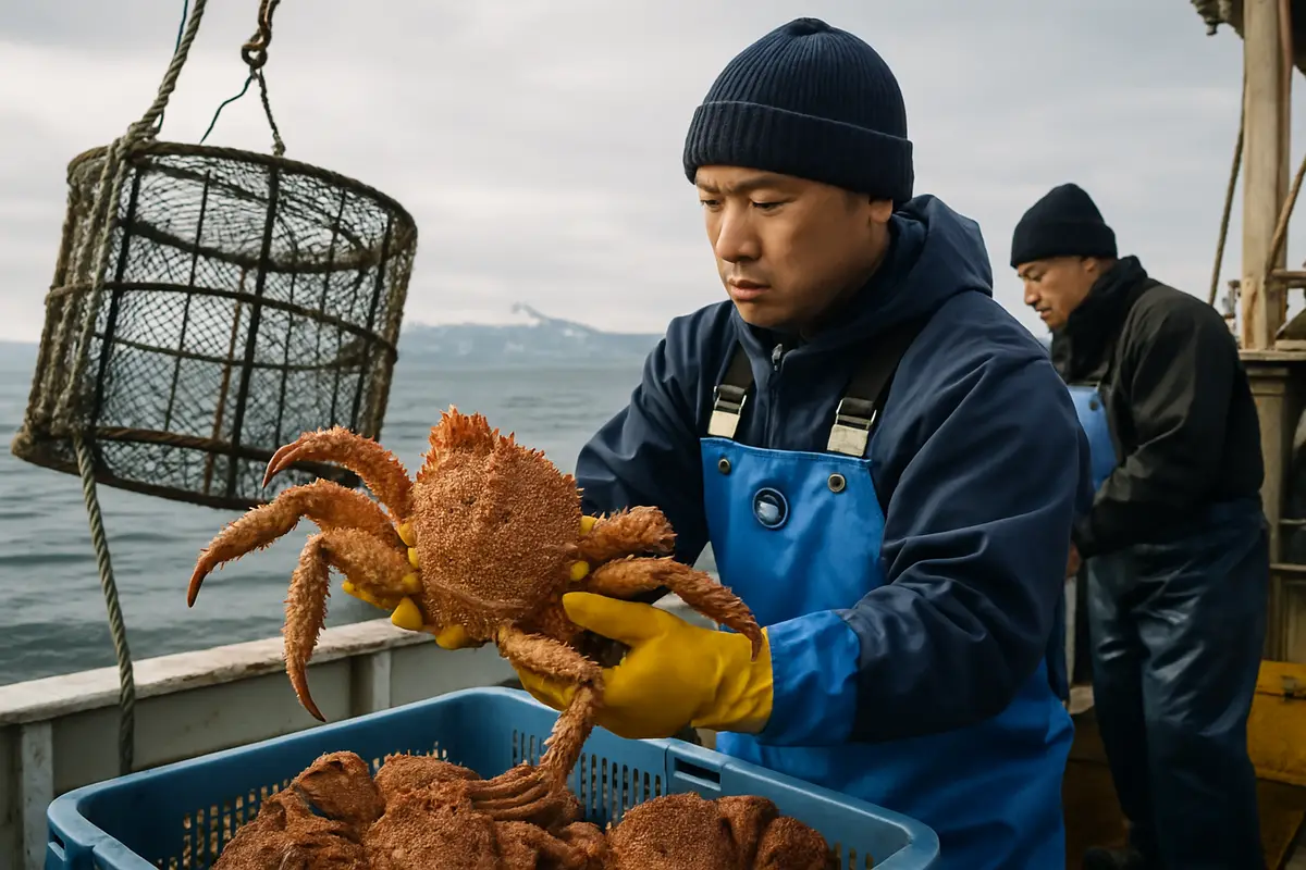 北海道で毛ガニの漁が始まる
