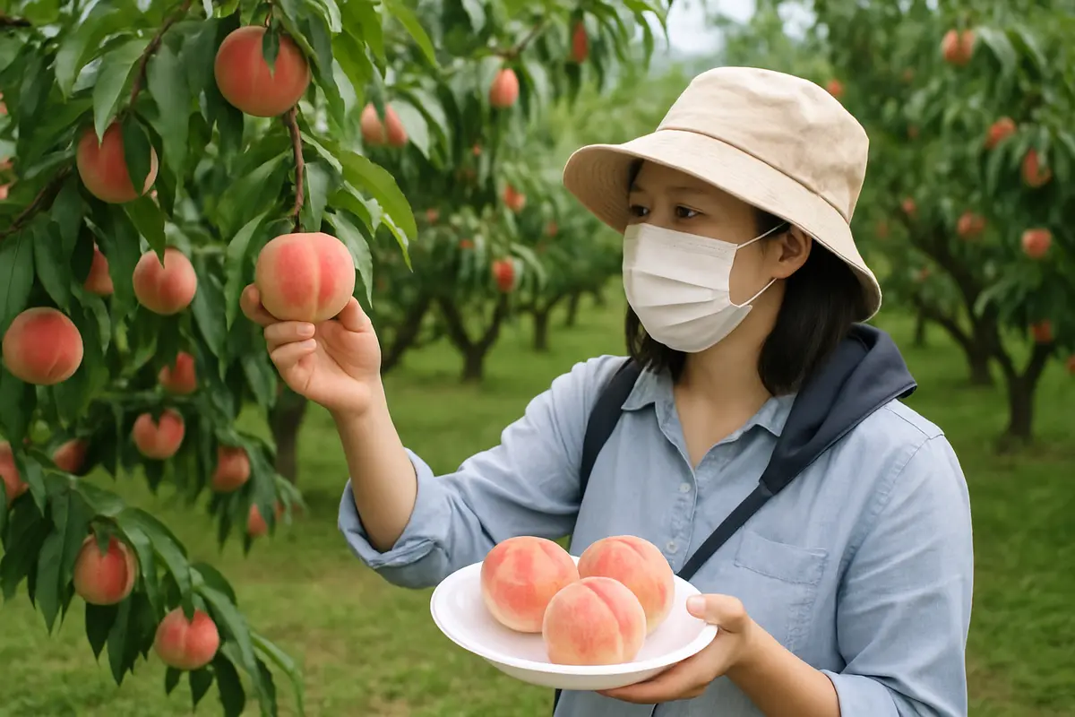 山梨県で桃の食べ放題が始まった