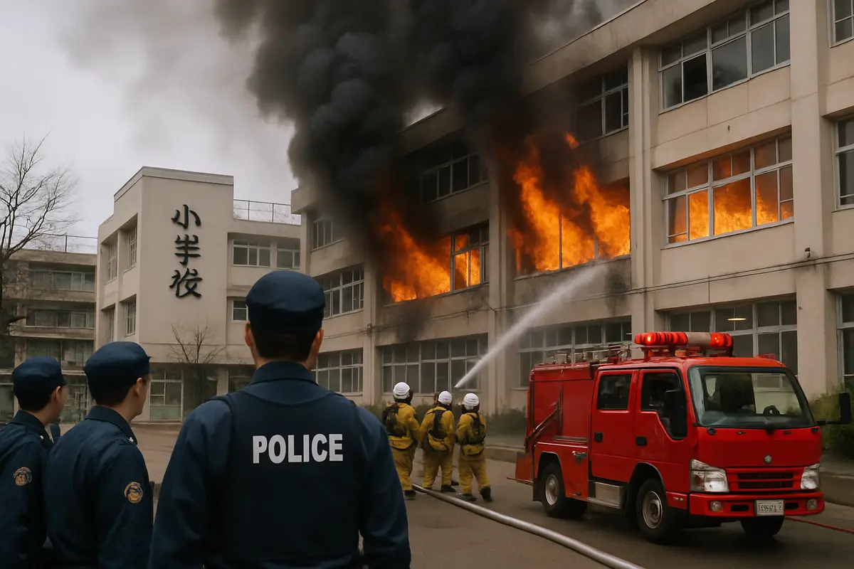 東京の小学校で火事がありました