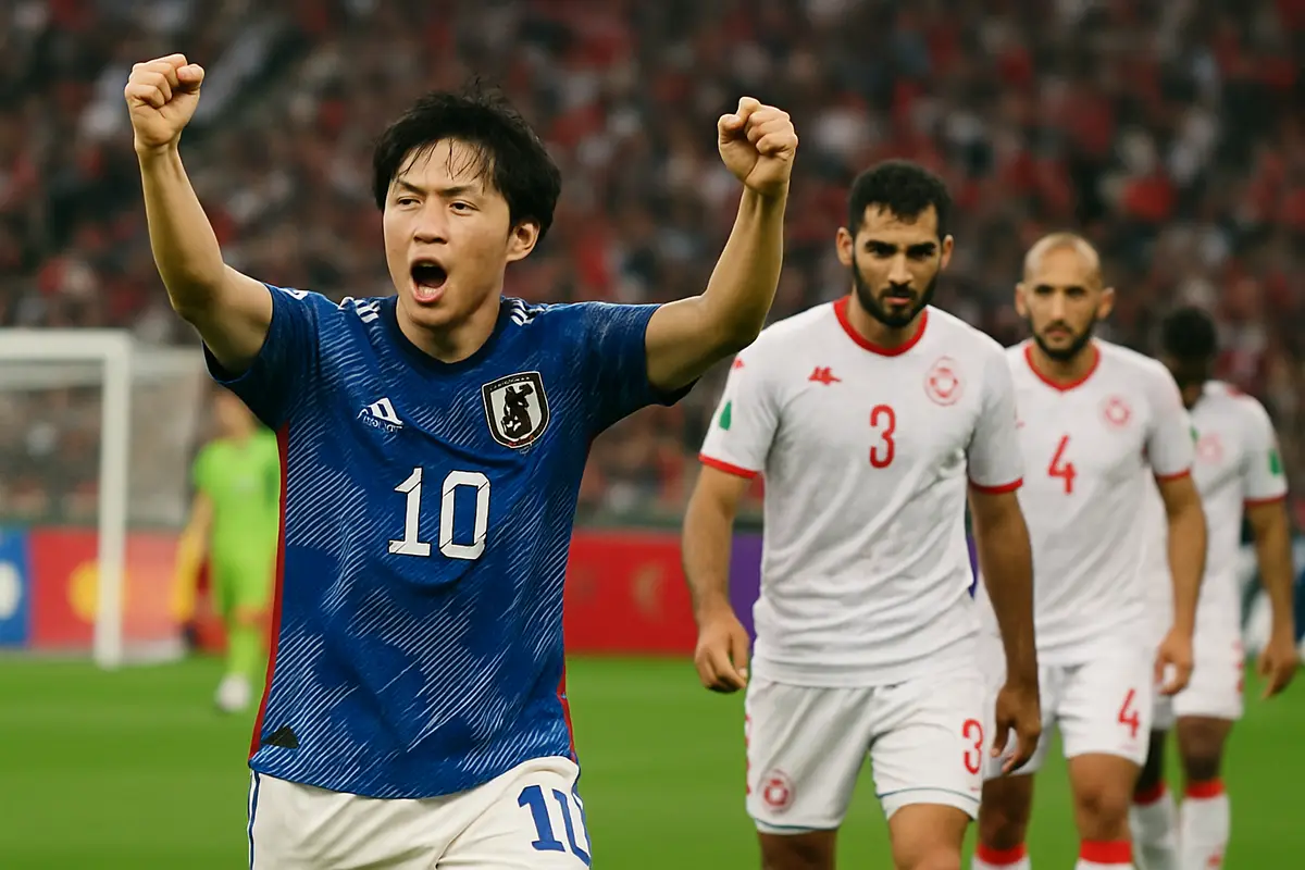ワールドカップ　日本がチュニジアに勝つ