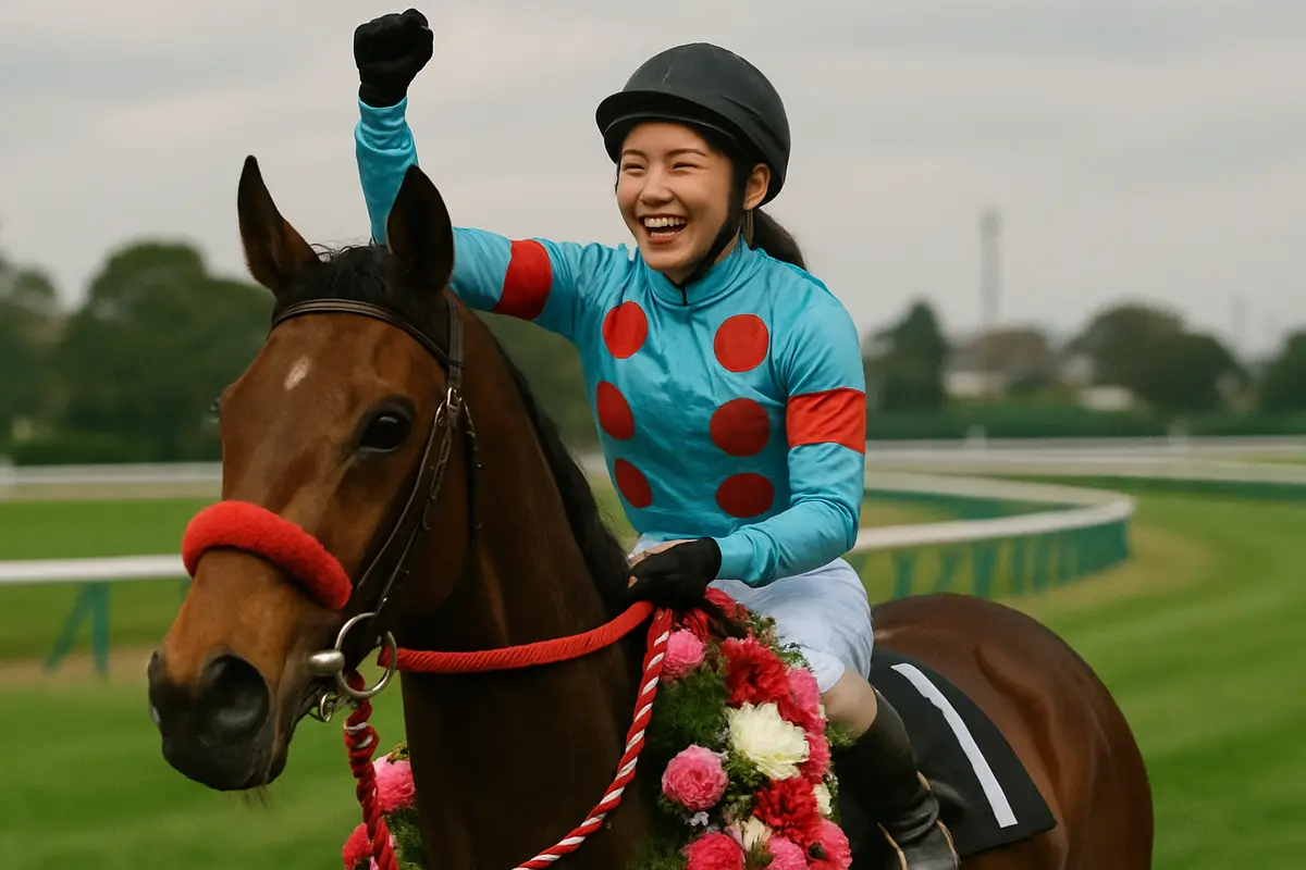 競馬で日本の女の人が初めて勝った