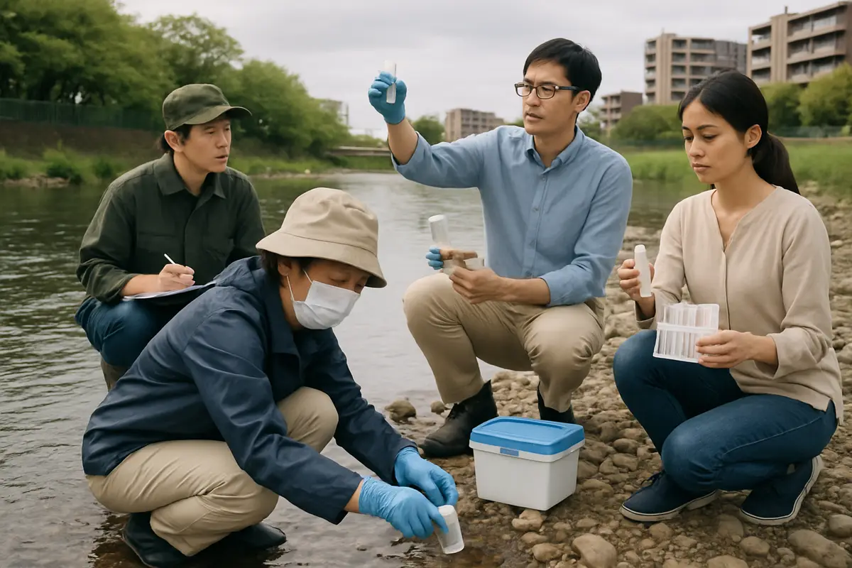 市民が川の水質を調べる活動が広がる