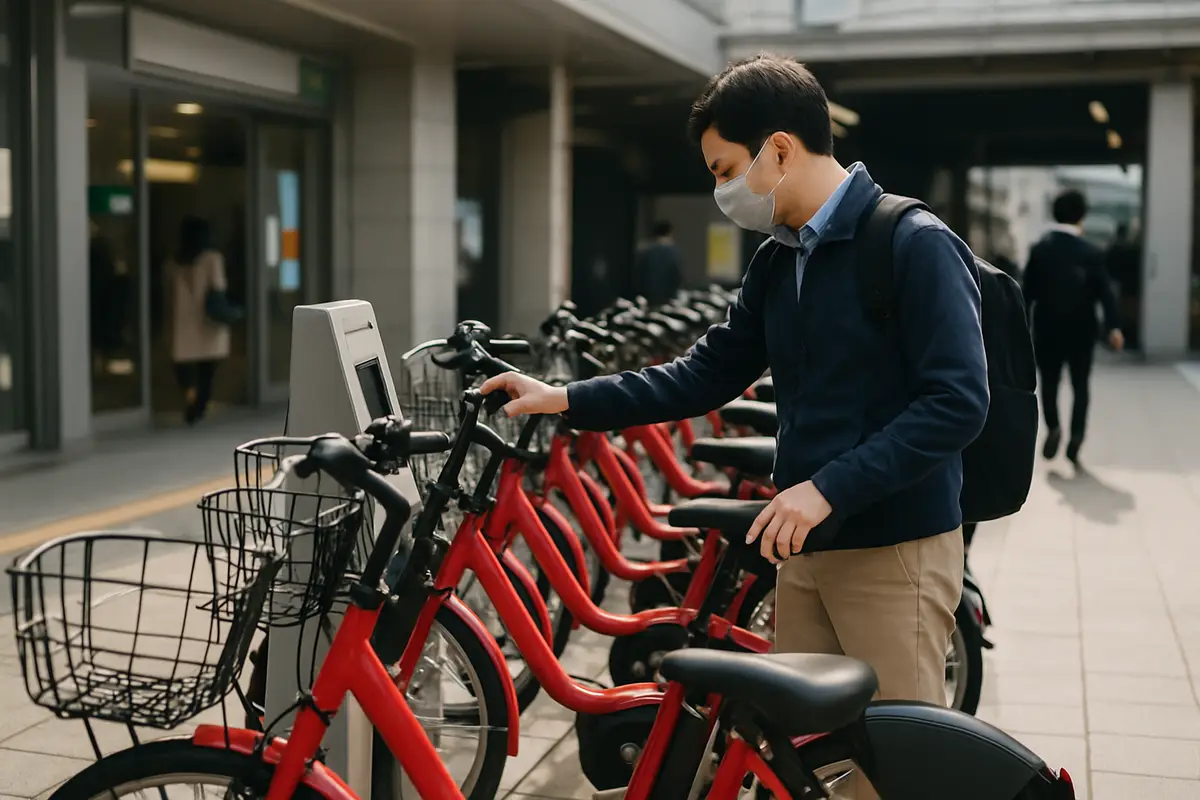 駅で自転車を借りる人が増える