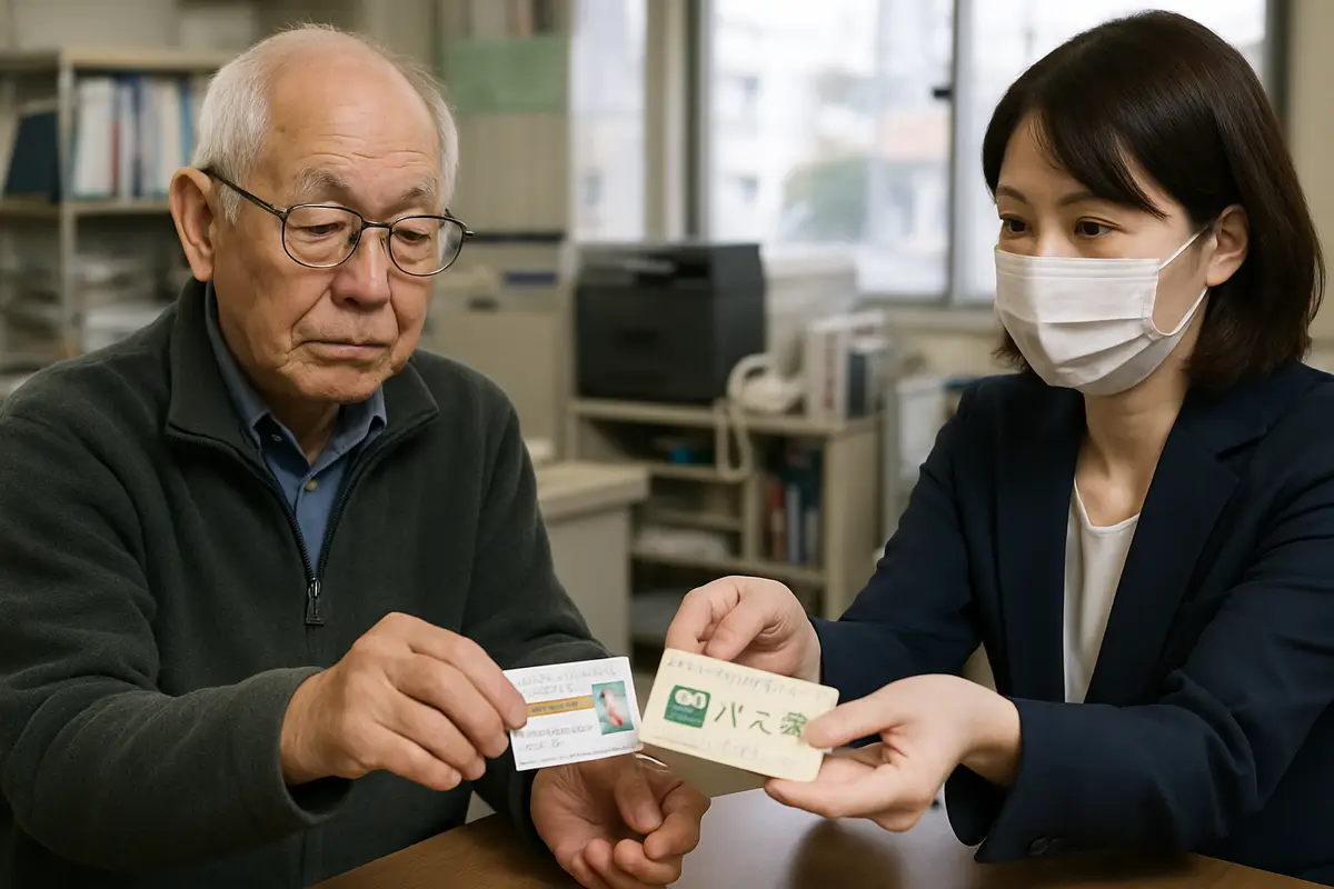運転免許を返す高齢者にバス券