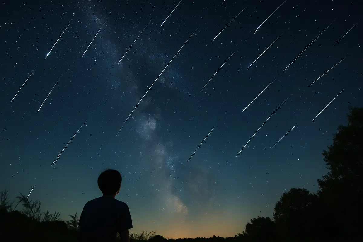 夏の夜に流れ星がたくさん見える