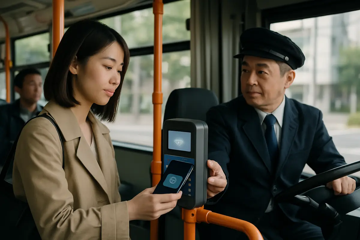 バスの料金をスマホで払う
